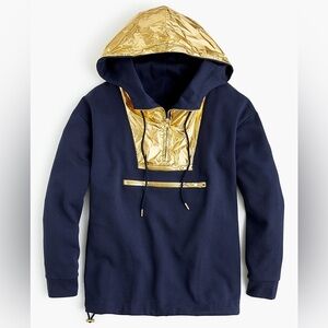 J. Crew gold and navy anorak